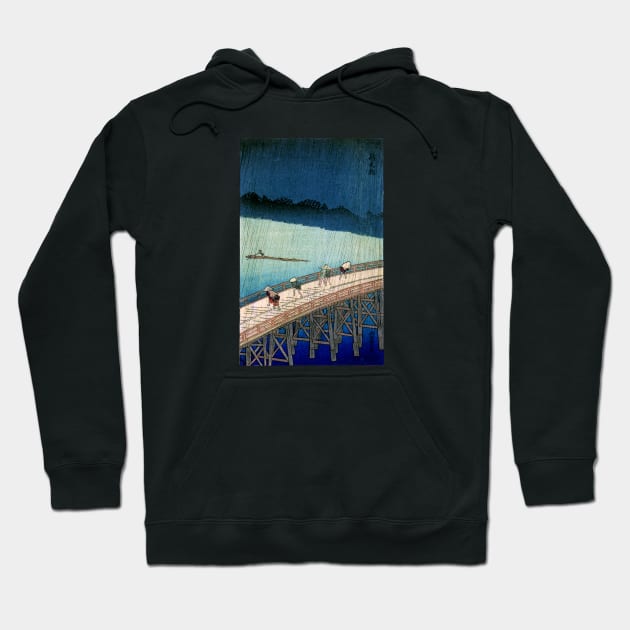 1857 Shin-Ohashi Bridge, Japan Hoodie by historicimage